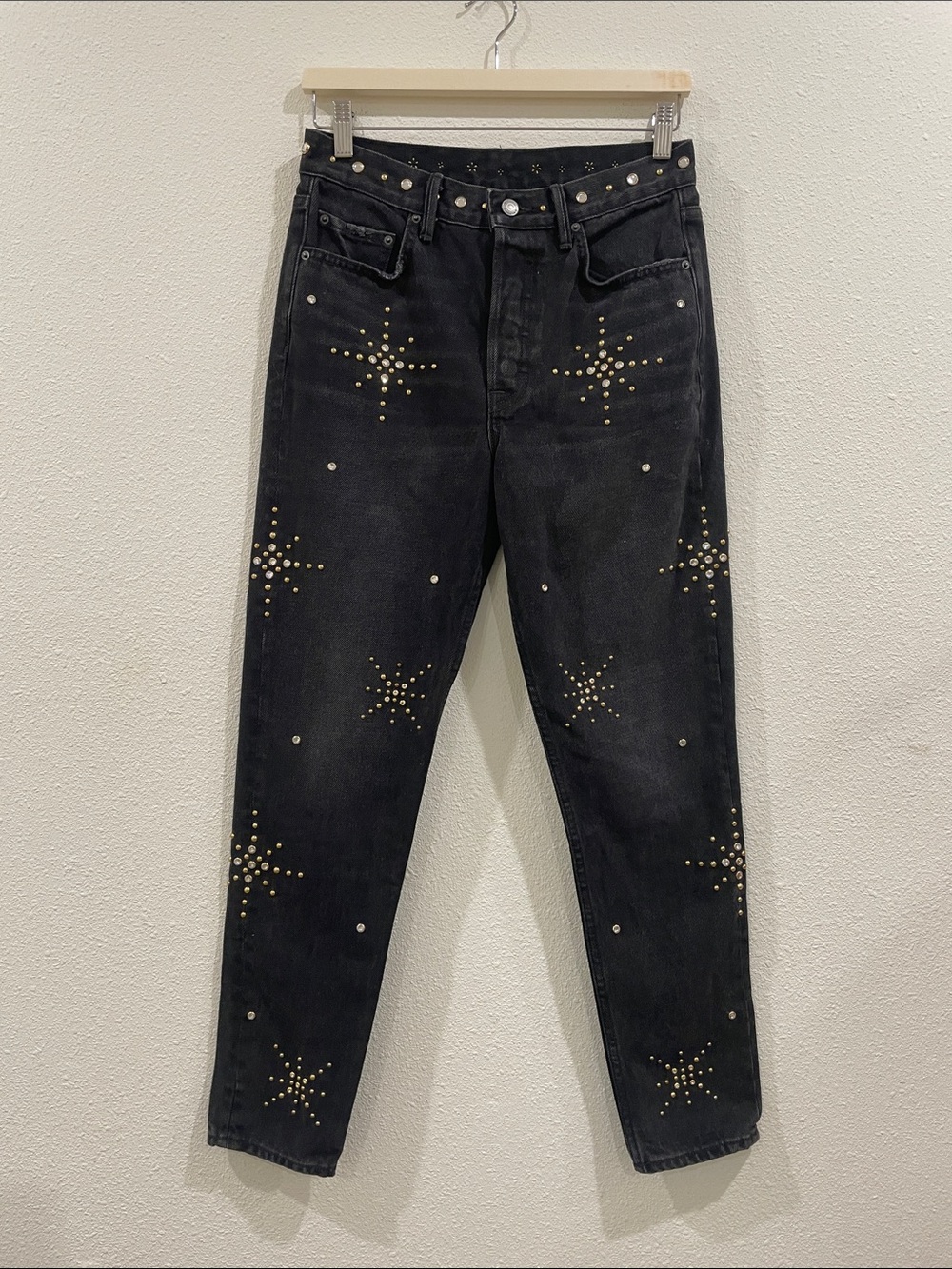 GRLFRND Karolina Black Studded Star-Detail Women’s Jeans Size 27